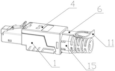 一种免工具拉环式具有快速寻线功能的RJ45连接器的制作方法