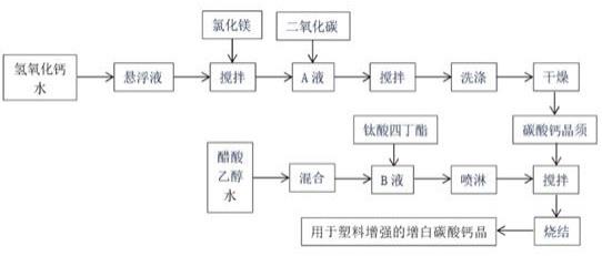 一种用于塑料增强的增白碳酸钙晶须及其制备方法与流程