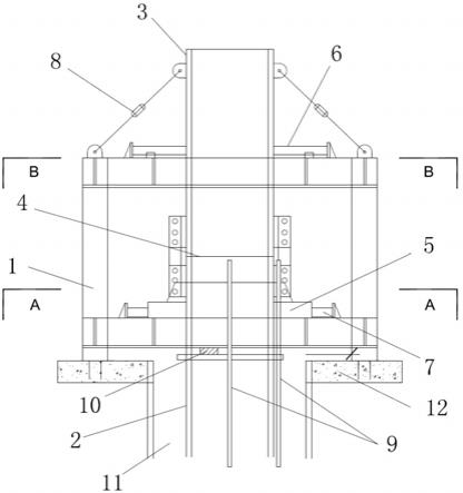 一种基坑逆作法施工的钢管柱垂直度测量调节结构的制作方法