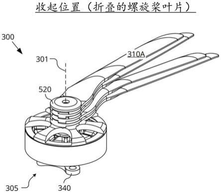 用于减少阻力的折叠的同心安装的螺旋桨叶片的制作方法