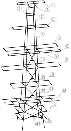 一种高海拔地区带检修平台的三回路电缆终端铁塔的制作方法