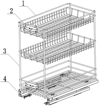 一种安全型且可增加储物空间的厨房拉篮安装结构的制作方法