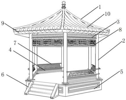 一种木塑结构的凉亭的制作方法