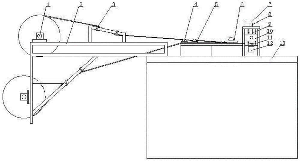 一种胶布制工字布块用成形装置的制作方法