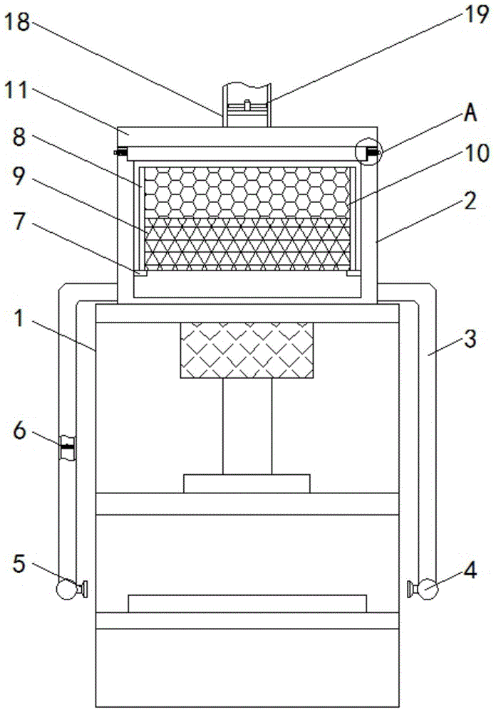 一种自带热气废气处理功能的热压机的制作方法