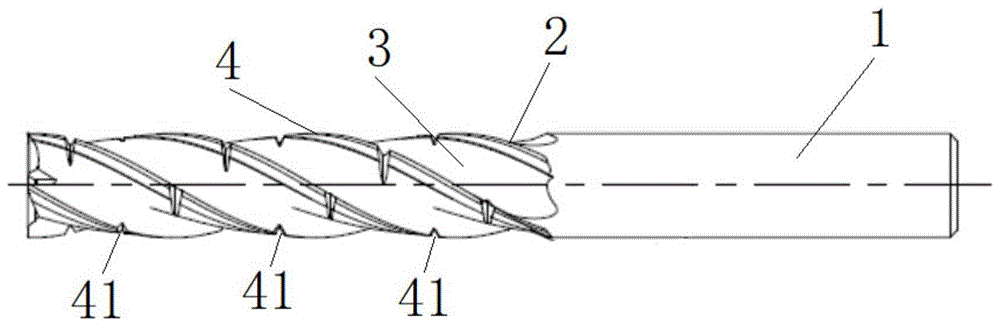 一种刃部开槽与不等分角度开槽的立铣刀的制作方法