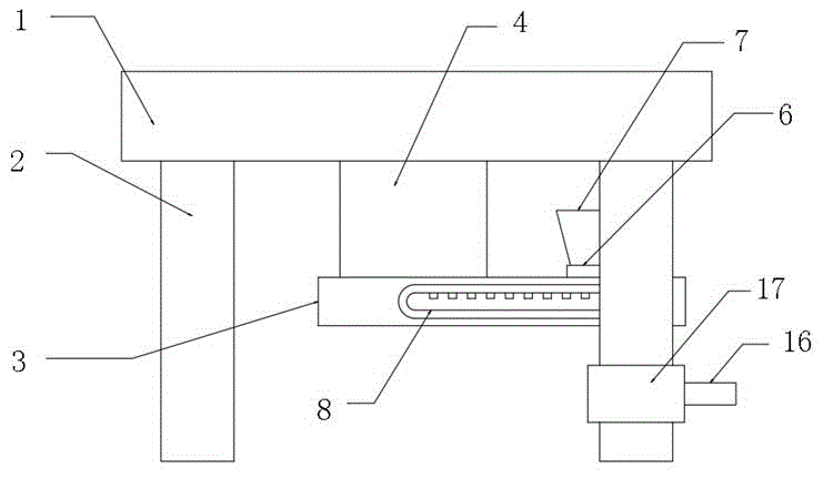 一种具有接料桶的可自动伸缩的医疗器械放置桌的制作方法