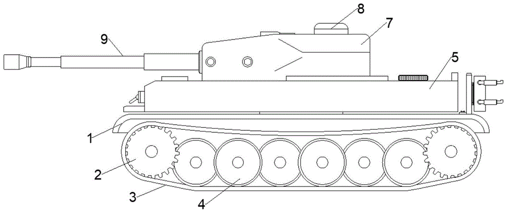 一种多功能仿真智能锌合金坦克车的制作方法