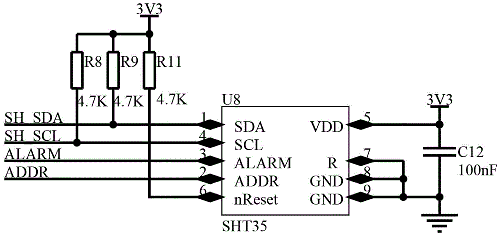 一种用于5G通信模组的温湿度监控电路的制作方法