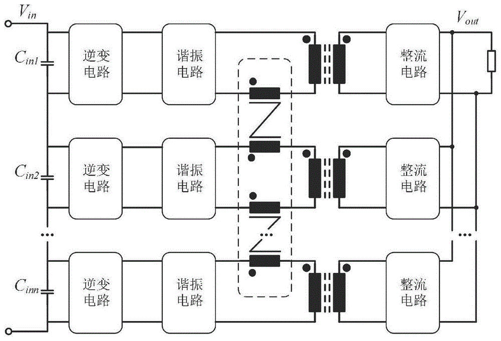 一种串联输入型模块化组合式直流变换器的无源均压电路的制作方法