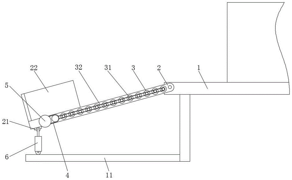 一种输送机180°翻转设备用升降机构的制作方法