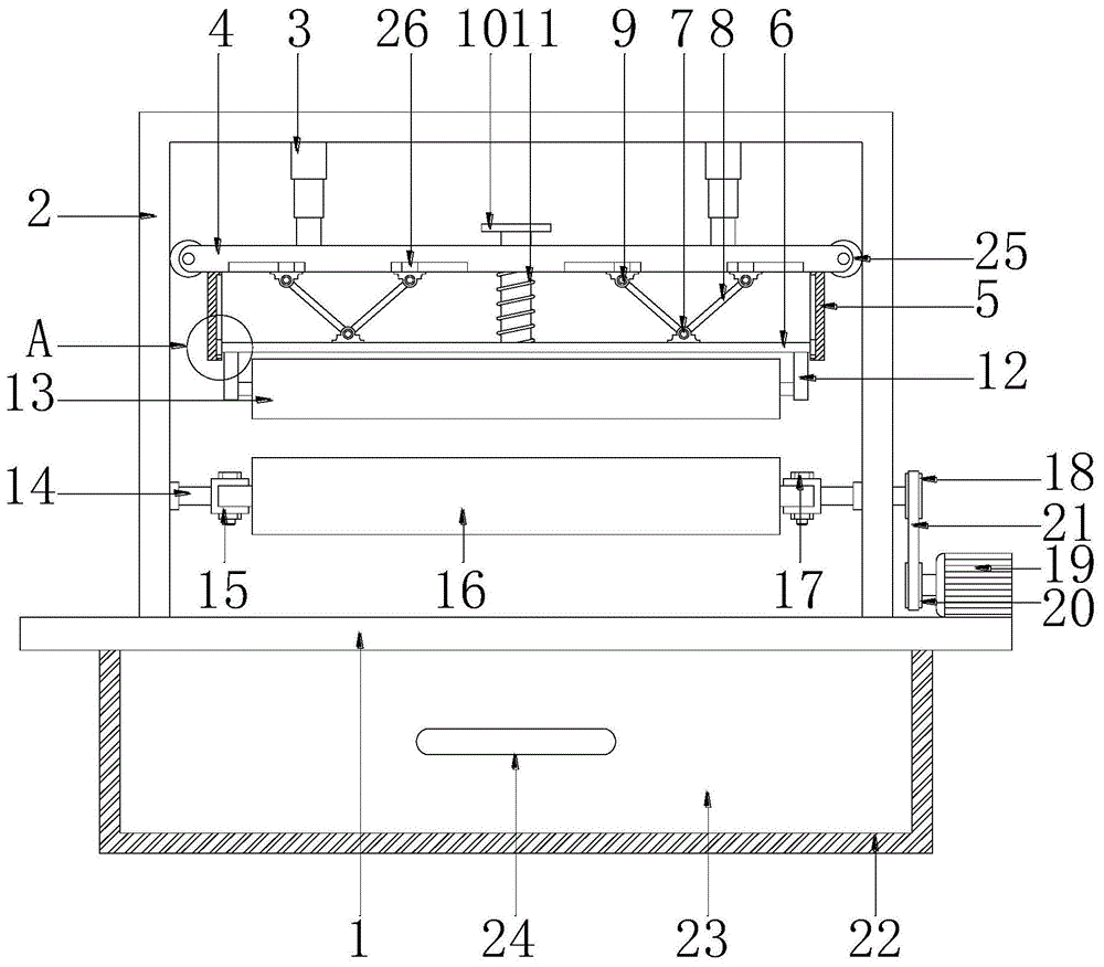 一种人造革表面花纹印制装置的制作方法