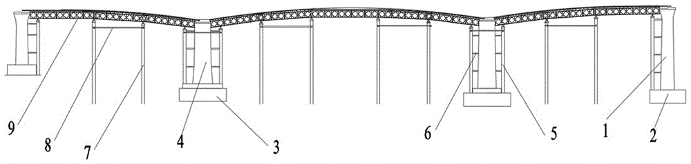 一种现浇变截面梁体简易折线膺架连接结构的制作方法