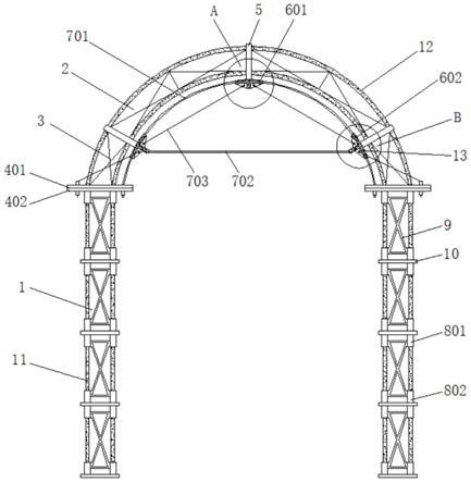 一种基于钢格栅的拉索式拱架的制作方法