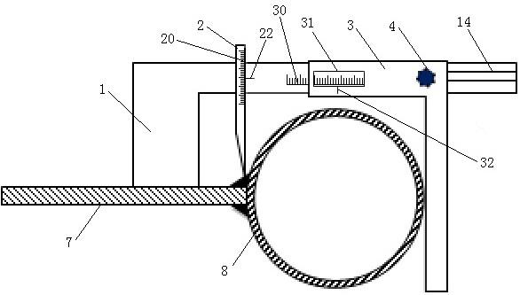 管-板焊缝指定位置焊脚高测量装置的制作方法
