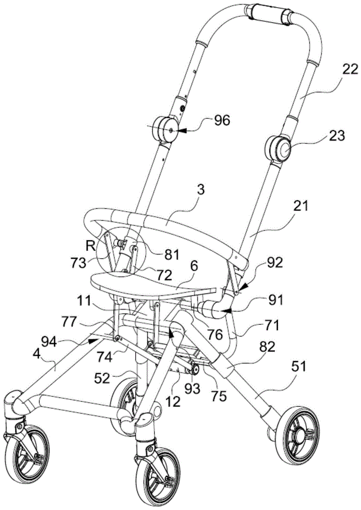 一种折叠车架及婴儿推车的制作方法