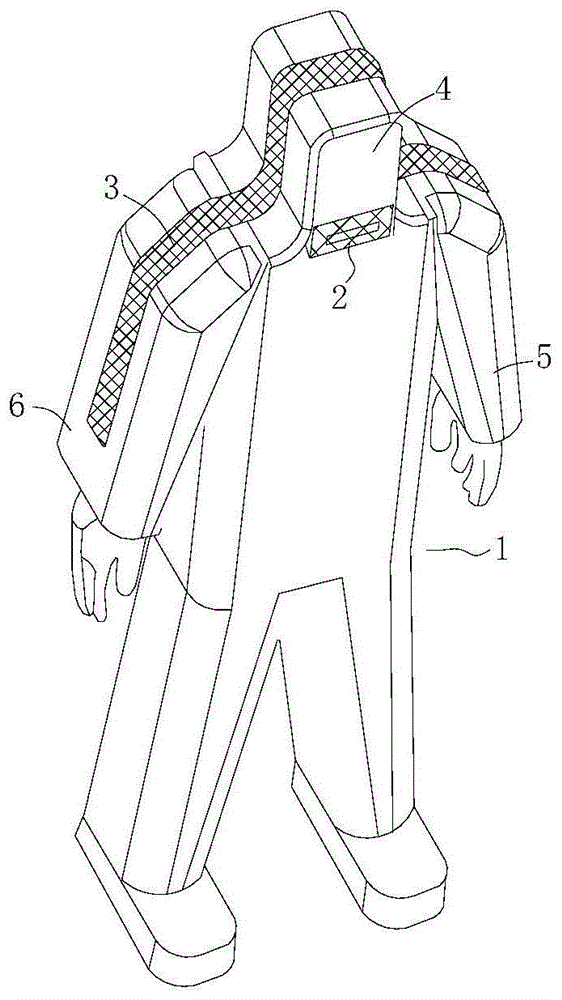 一种带紧急撕裂带的放射性污染通风防护服的制作方法