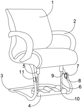 一种随意调整脚枕角度的办公椅的制作方法