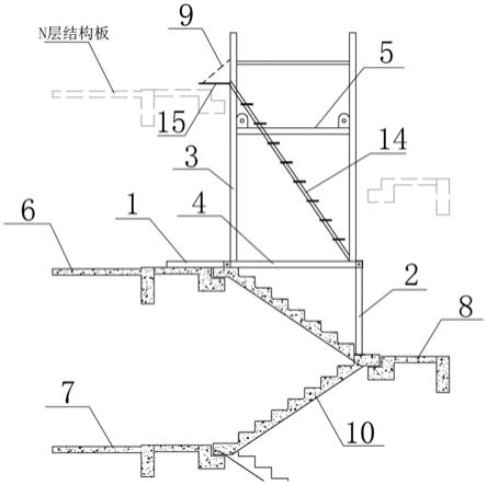一种用于装配式建筑楼梯间的移动式施工安全钢楼梯的制作方法