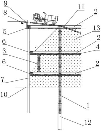 多支撑体系深基坑出土坡道的主动卸荷结构的制作方法