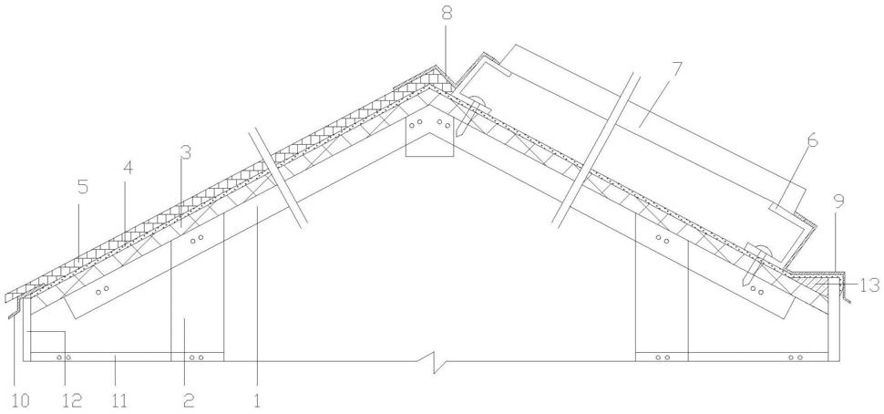 一种油毡瓦钢架坡屋面集热器安装连接节点结构的制作方法