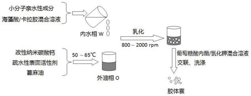 一种包埋小分子亲水性成分的胶体囊及其制备方法