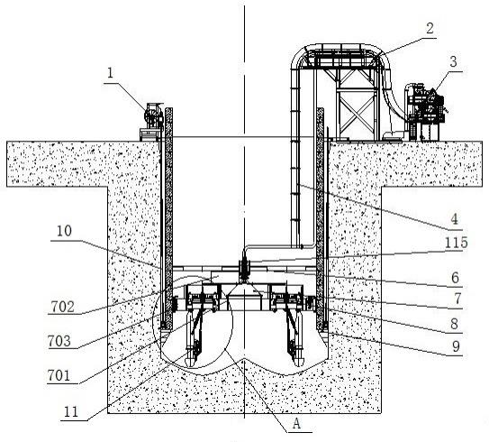 一种竖井开挖装置、大直径竖井掘进机及施工方法与流程
