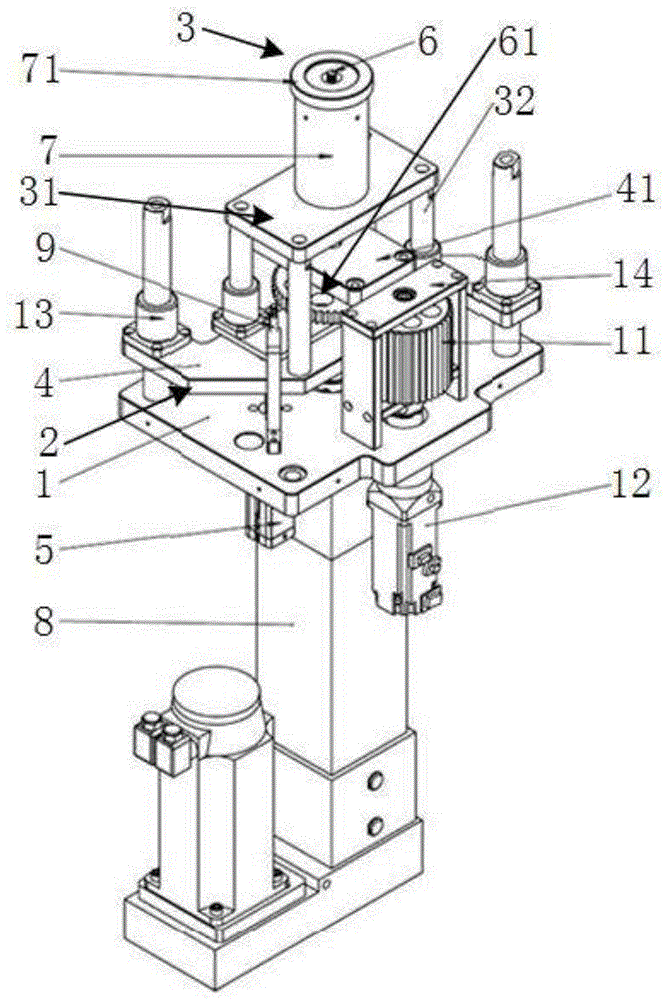 一种汽车水泵带轮的压装装置的制作方法