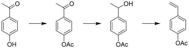 一种对乙酰氧基苯乙烯的合成方法与流程