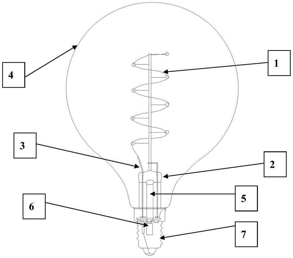 一种E14灯头G80泡壳的LED灯丝灯的制作方法