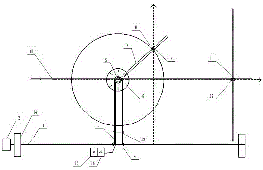 一种基于筒车模型下的研究y=Asin(ωx+φ)图像变化的装置的制作方法