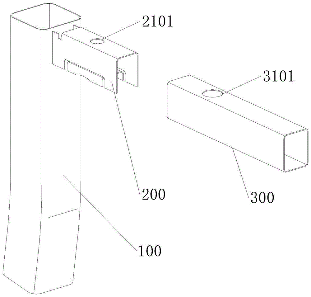 桌腿和横梁的连接结构、桌腿架及桌子的制作方法