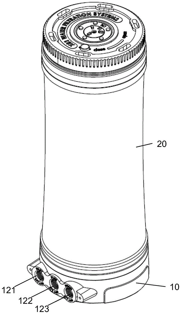 双出水的筒型一体式净水器的制作方法