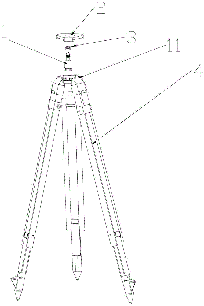 带连接螺丝的工程测量三脚架组件及工程测量仪器系统
