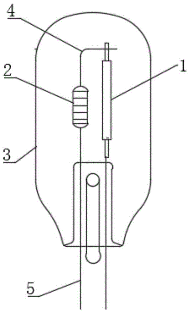 电阻内置的单灯条灯泡的制作方法