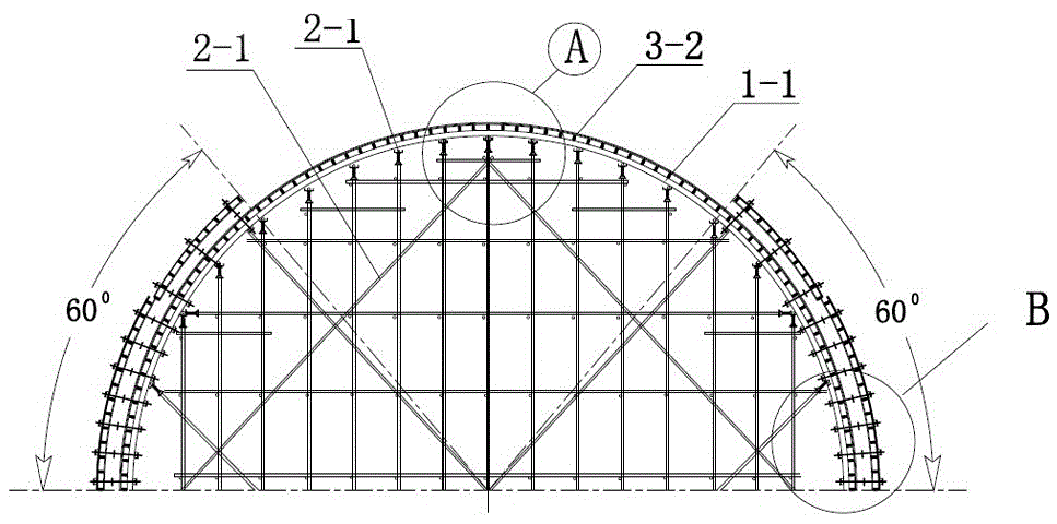 一种浇筑圆拱形屋面的施工方法及模板支撑结构与流程
