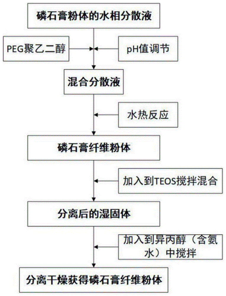 一种表面SiO2负载改性磷石膏纤维造纸填料的制备方法及应用