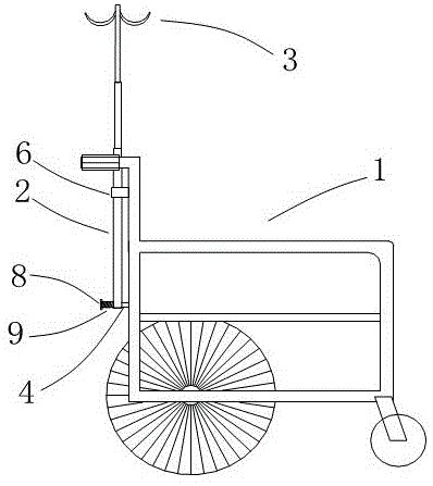 带有可收纳输液架的轮椅的制作方法