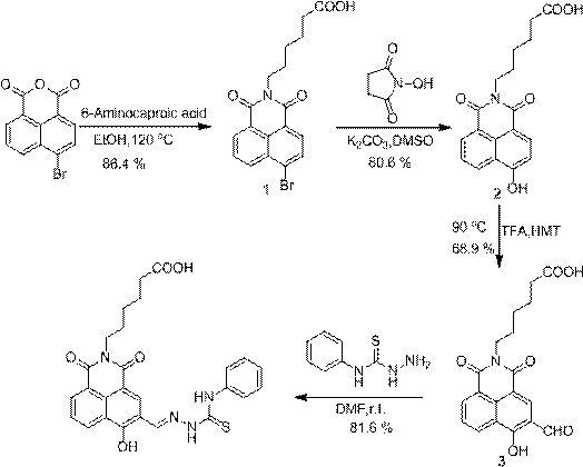 一种基于分子异构化机理的可用于铁离子特异性检测的新型荧光探针的制备方法及应用与流程