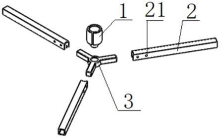 用于旋转门扇固定架焊固安装的三叉定位装置的制作方法