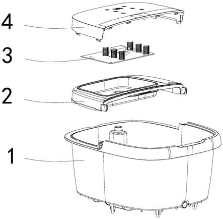 一种足浴器压装式控制面板结构及足浴器的制作方法