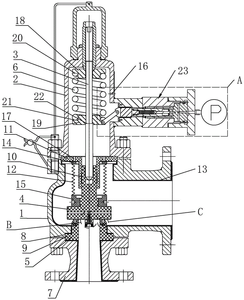 衬氟一体式防腐安全阀的制作方法