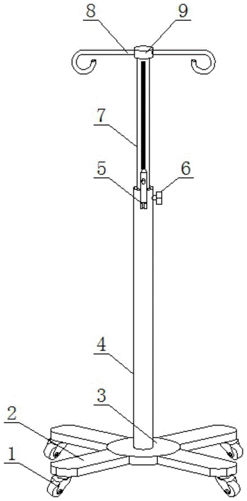 一种重症监护室用伸缩式输液架的制作方法