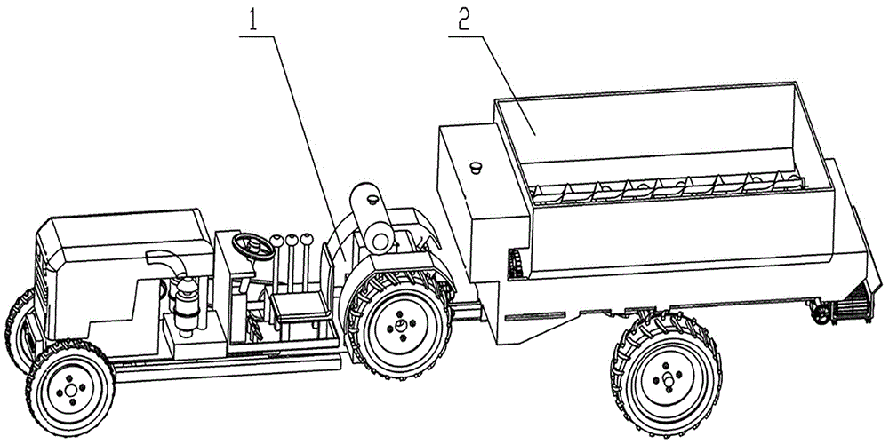 一种牵引式双排螺旋有机肥料撒肥机