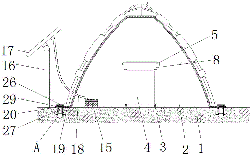 一种带强固定地脚的太阳能旅游帐篷的制作方法