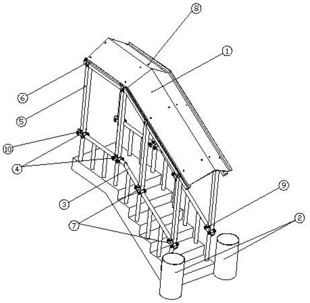 板房楼梯及走廊顶棚遮雨装置的制作方法