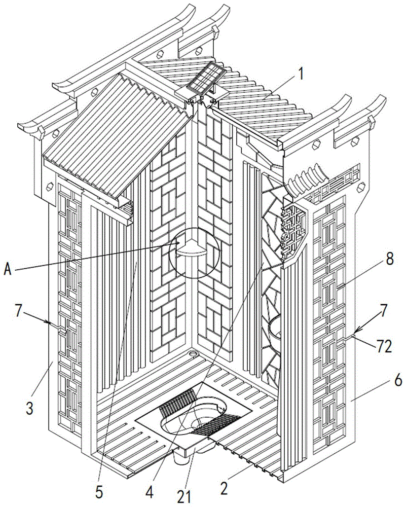 一种滚塑成型的厕屋的制作方法