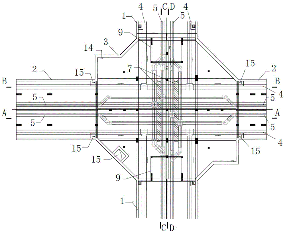 同层相交的综合管廊十字交叉口的制作方法