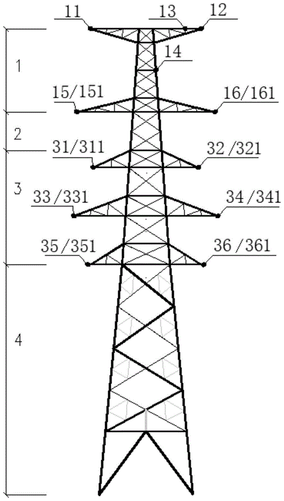 一种三回110kV同塔“贡”型转角塔的制作方法