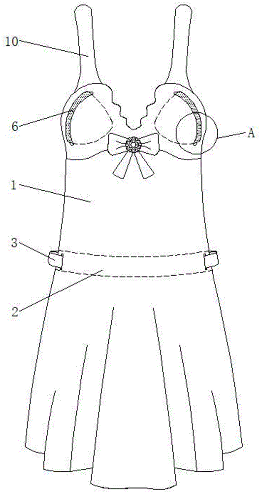 一种带胸垫的组合式睡裙的制作方法